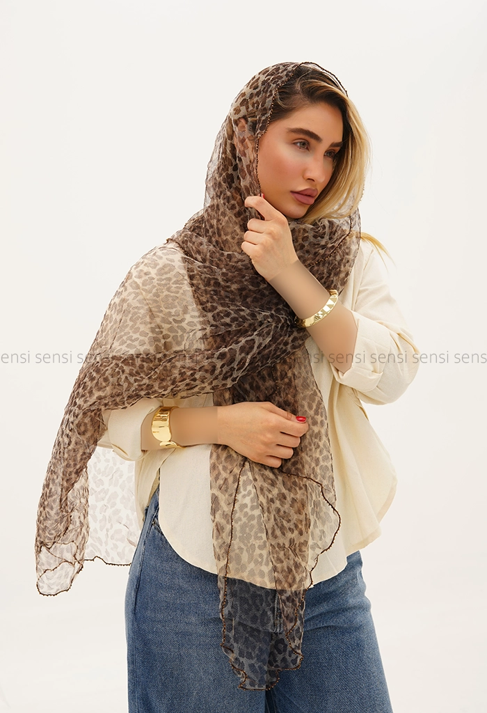 شال توری پلنگی کد1005666
